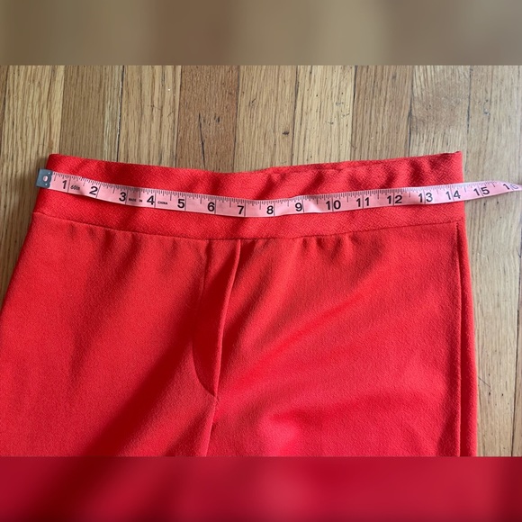 70s Vintage Double Knit Orange Kick Flares w Embroidered Palm Tree - Picture 9 of 9